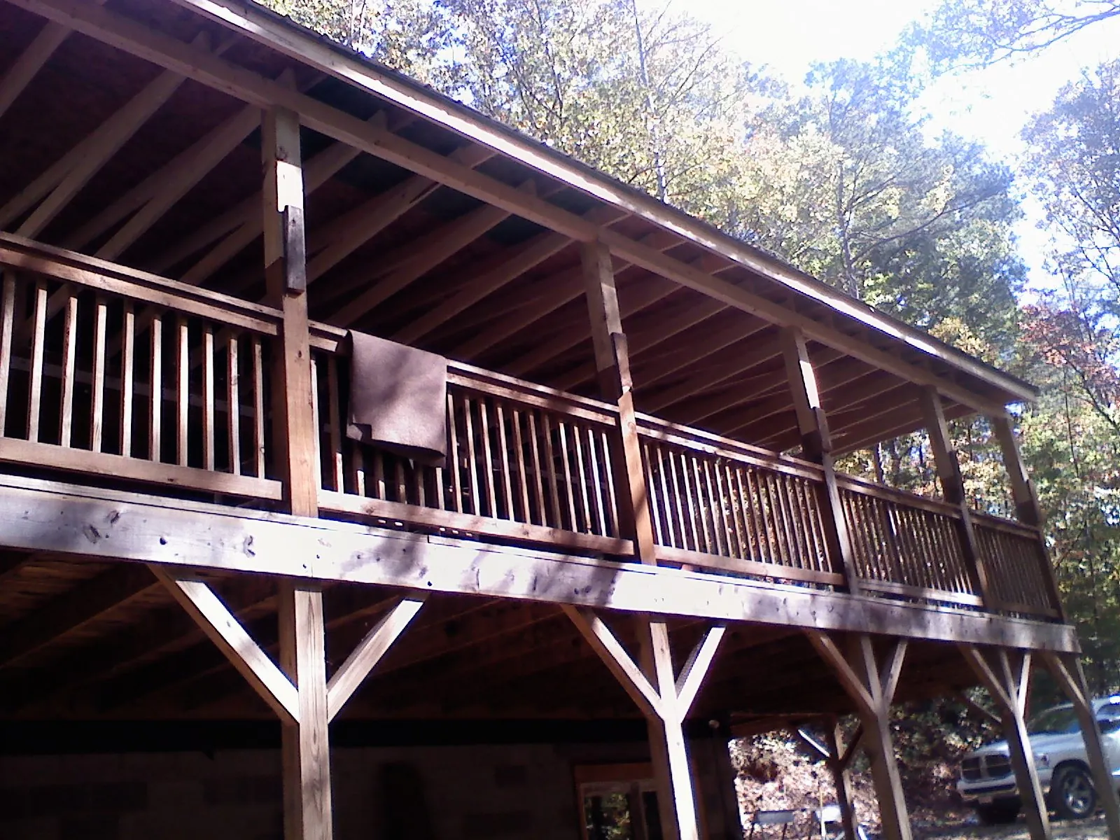 Timber framing under a new elevated porch and deck — Roof Leak Repair in Armagh by Roofing Brothers